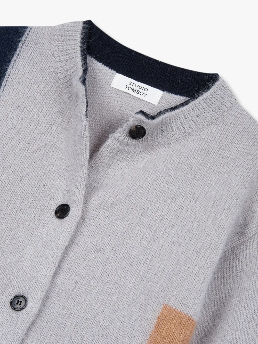 Studio Tomboy Colour-block Cardigan In Grey