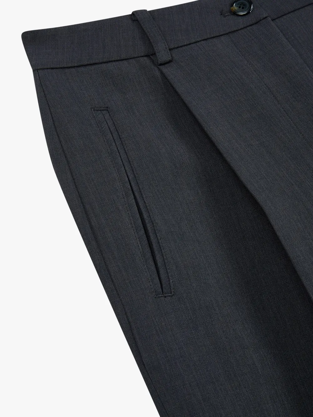 STUDIO TOMBOY Broek met wijde pijpen en geplooid detail Grijs
