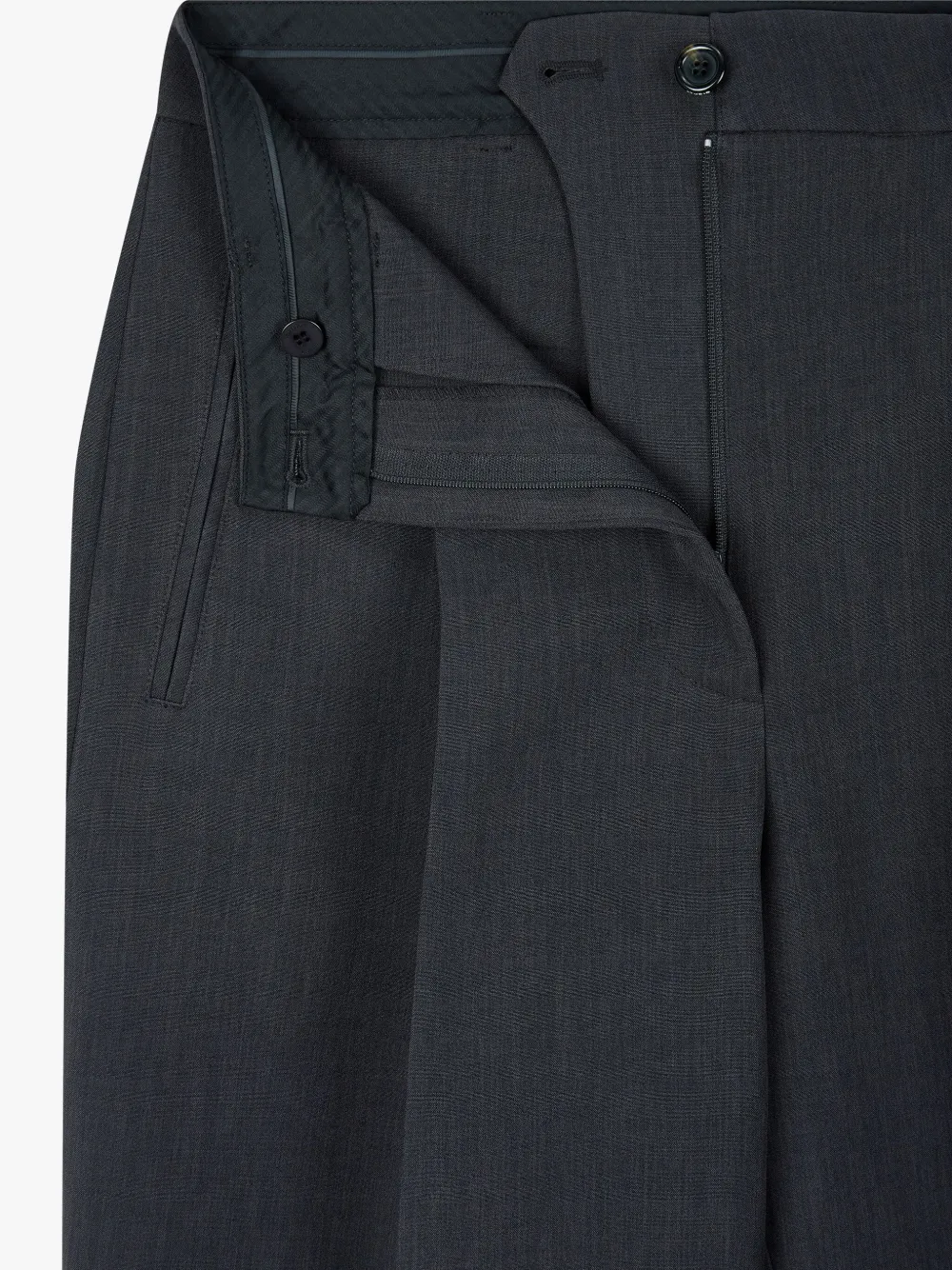 STUDIO TOMBOY Broek met wijde pijpen en geplooid detail Grijs
