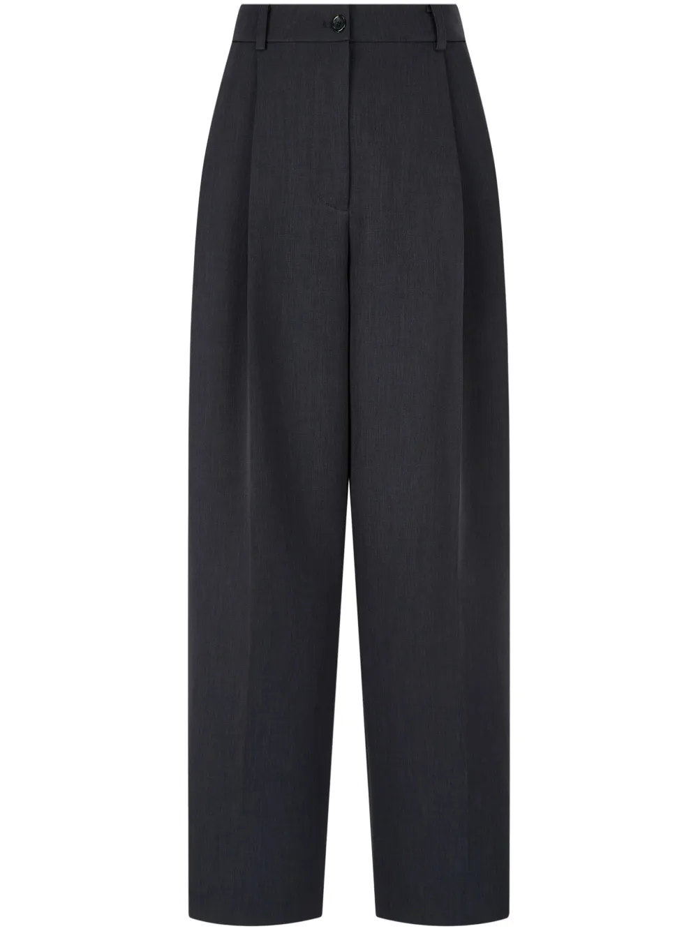 pintuck-detail wide-leg trousers