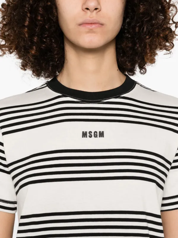 MSGM StripedＴシャツ MSGM Striped T-shirt | White | FARFETCH