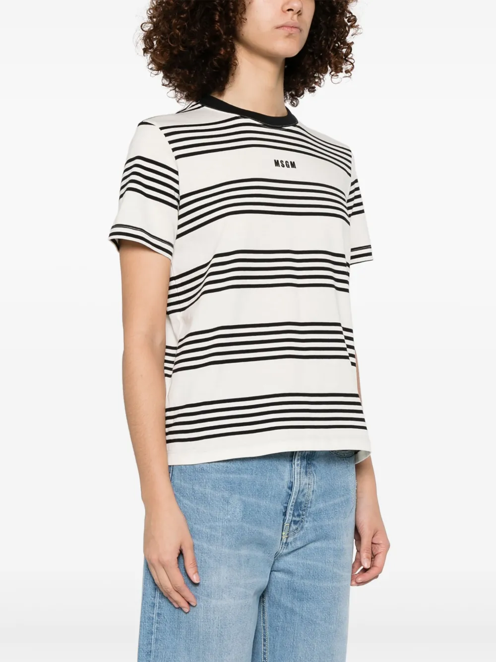 MSGM Gestreept T-shirt Wit
