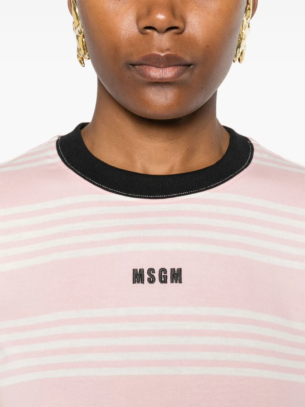MSGM Gestreept T-shirt Roze