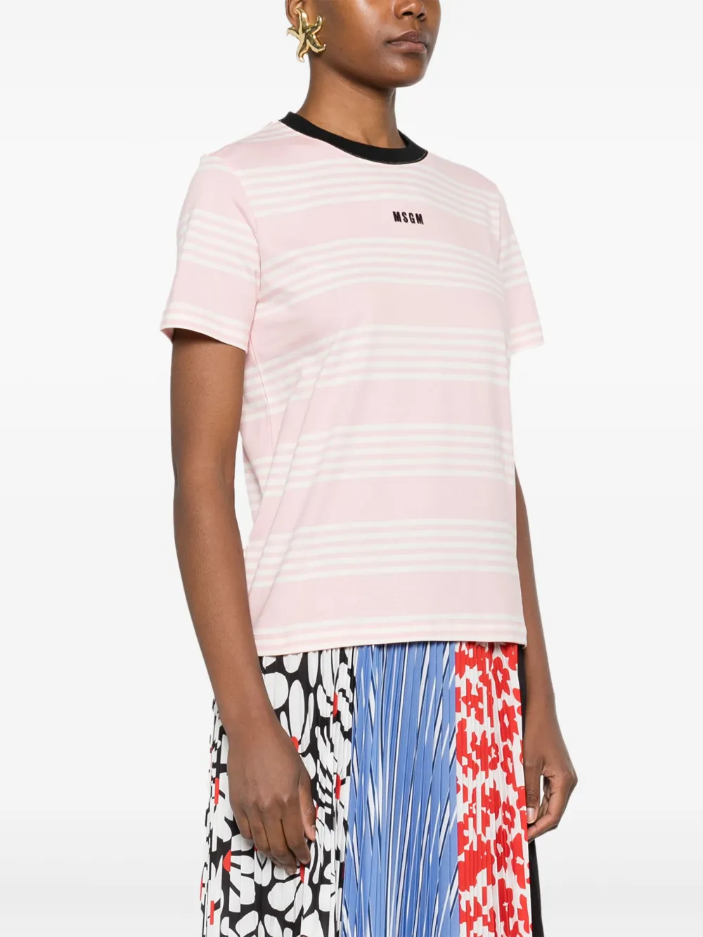 MSGM Gestreept T-shirt Roze