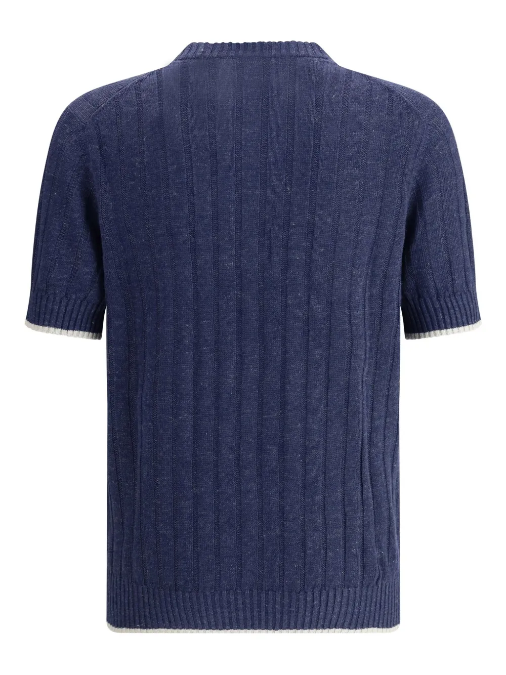 Brunello Cucinelli ribbed-knit T-shirt - Blauw