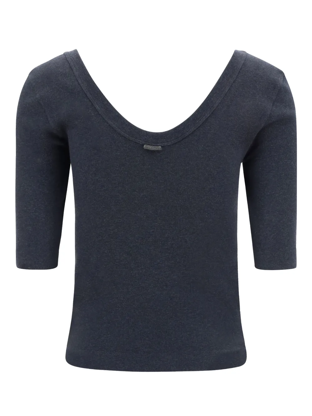 Brunello Cucinelli Fijngeribbeld T-shirt Grijs