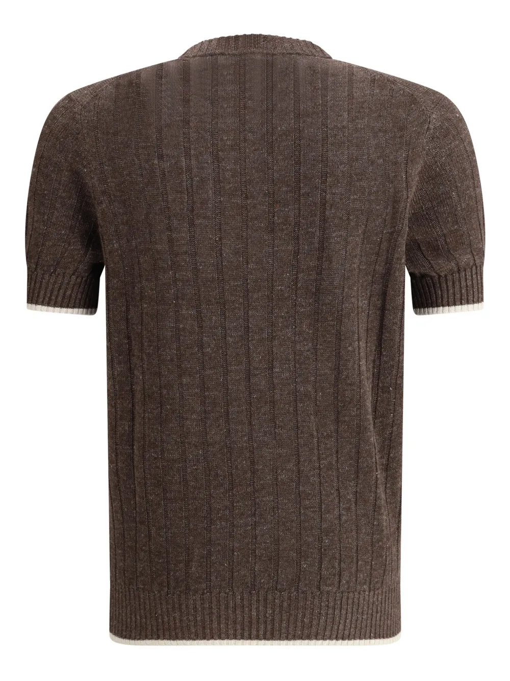 Brunello Cucinelli ribbed-knit T-shirt - Bruin