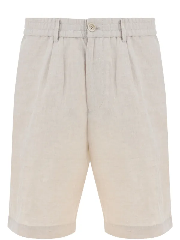 【送料&関税込】Brunello Cucinelli Linen Shorts Linen Bermuda shorts for Man in Sand | Brunello Cucinelli
