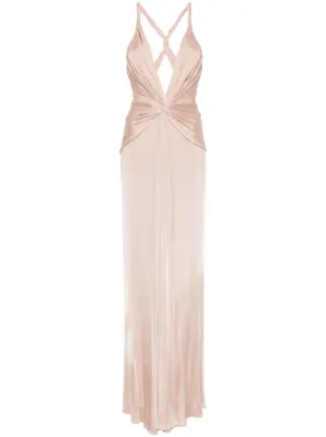 slim fit dress slacks Rose Gold One-Shoulder Long Formal Gown