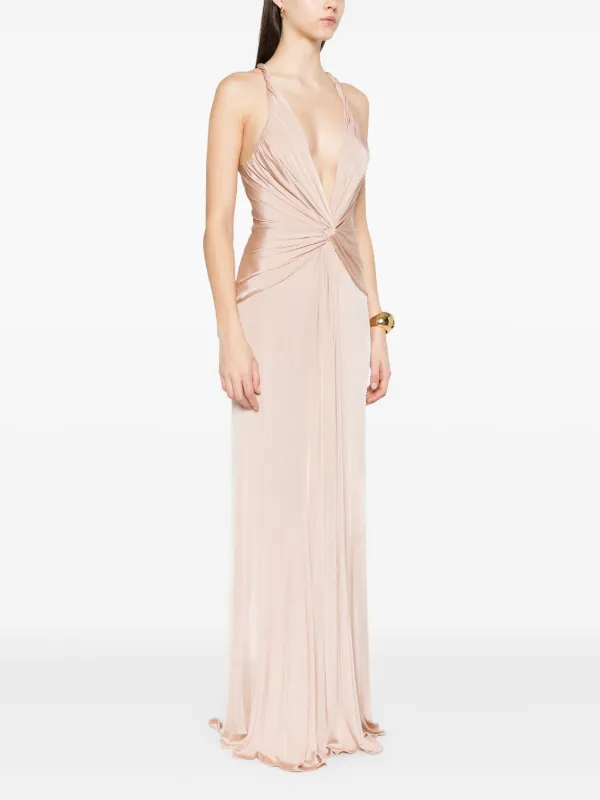 ワンピース [TONFORD] long dress TOM FORD knot-detail Maxi Dress | Neutrals | FARFETCH
