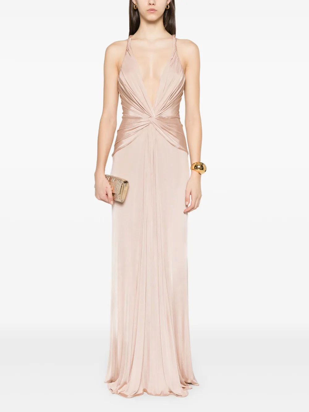 TOM FORD Maxi-jurk met geknoopt detail - Beige