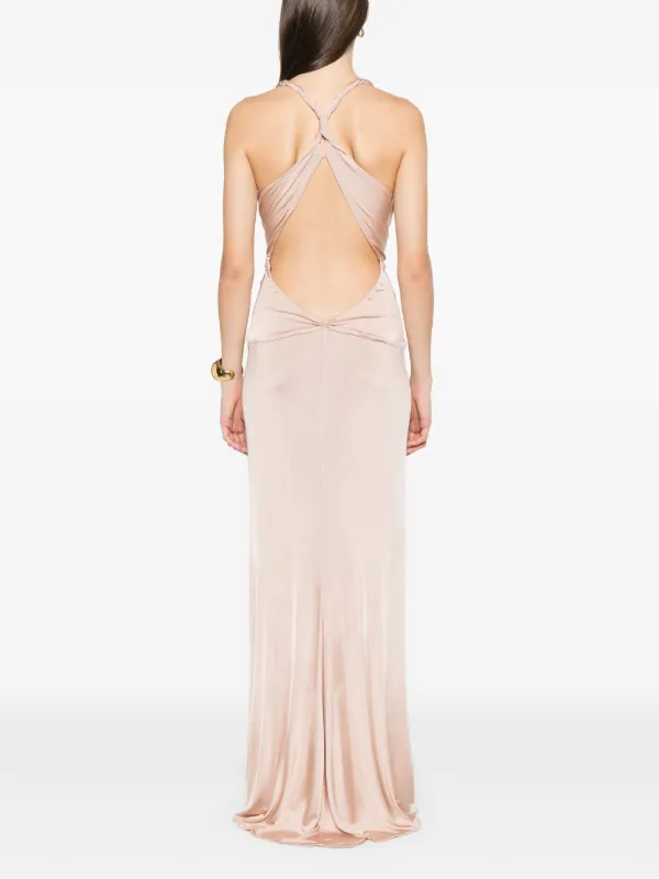 TOM FORD knot-detail Maxi Dress | Neutrals | FARFETCH