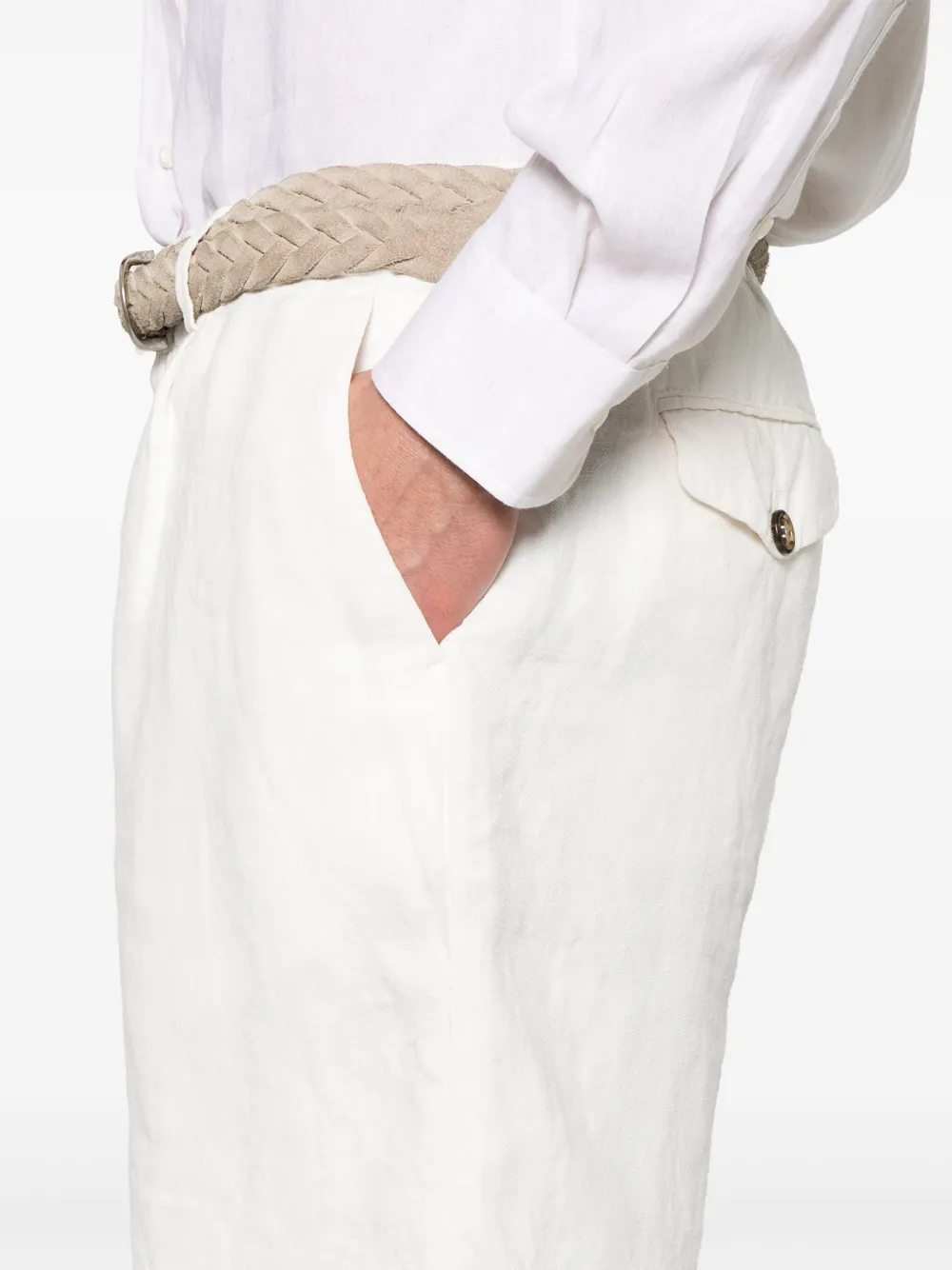 Brunello Cucinelli Linnen shorts Wit