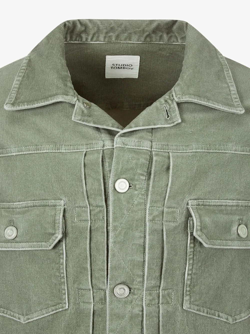 STUDIO TOMBOY Ribfluwelen shirtjack Groen