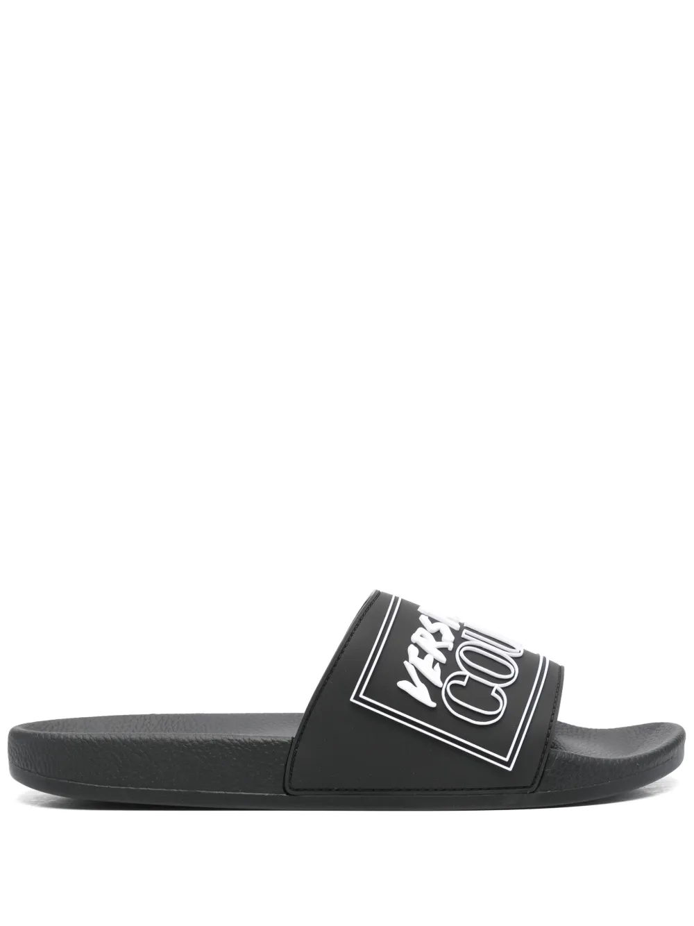 Versace Jeans Couture logo-embossed slides Black