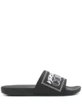 Versace Jeans Couture logo-embossed slides - Black