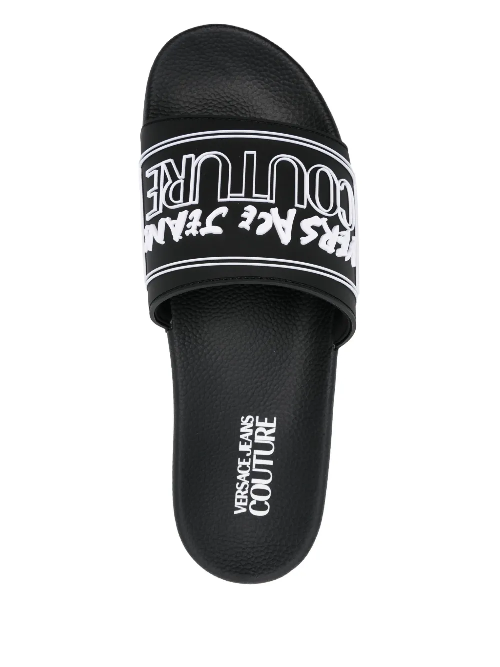 Versace Jeans Couture logo-embossed slides Black