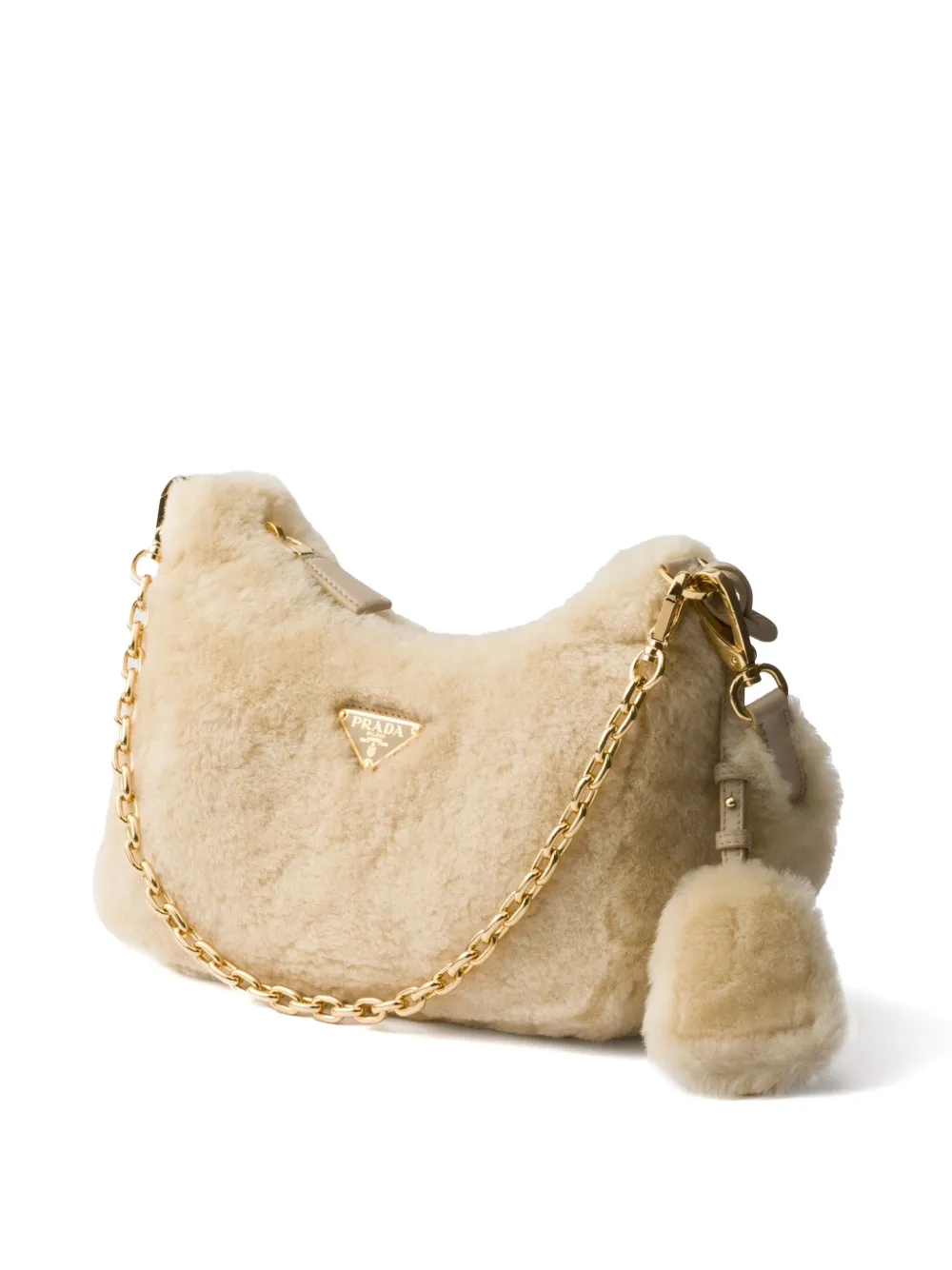 Prada Re-Edition lammy crossbodytas Beige