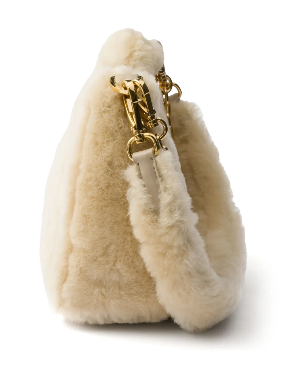 Prada Re-Edition lammy crossbodytas Beige