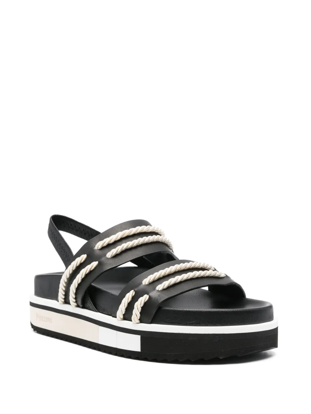 Pollini rope-detail sandals - Zwart