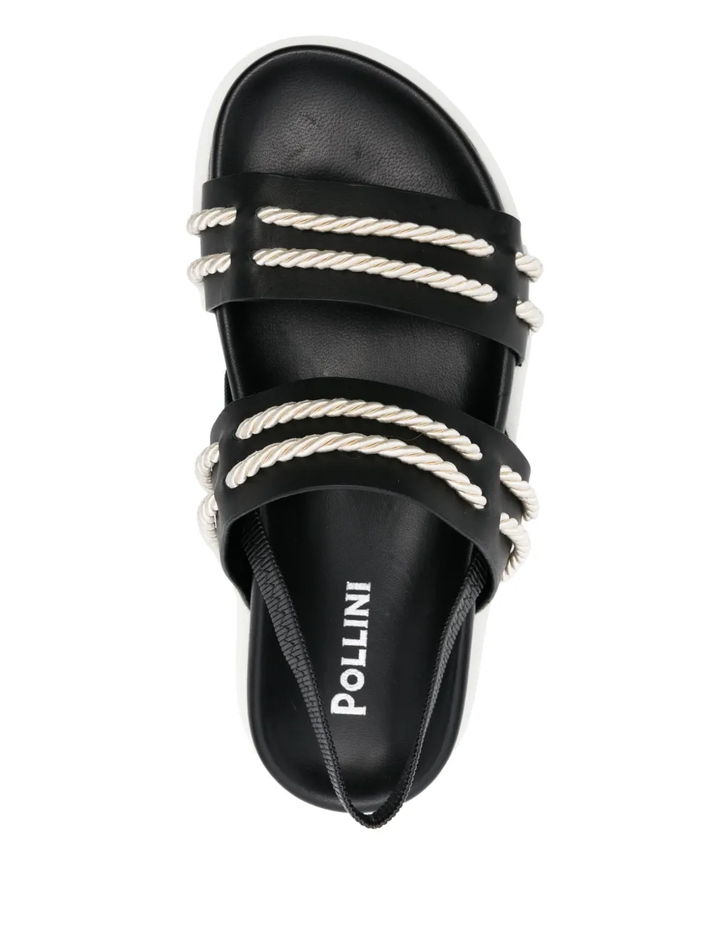 Pollini Sandalen met touwdetail Zwart