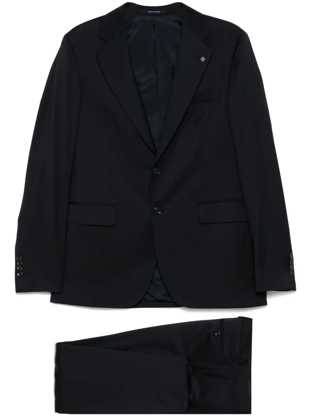 TAGLIATORE BROOCH-DETAIL SUIT