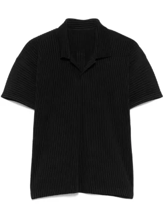 Homme Plissé Issey Miyake プリーツ ポロシャツ | ブラック | FARFETCH JP