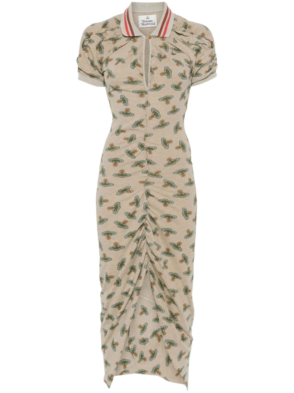 Vivienne Westwood Pulling Orbit maxi-jurk Beige