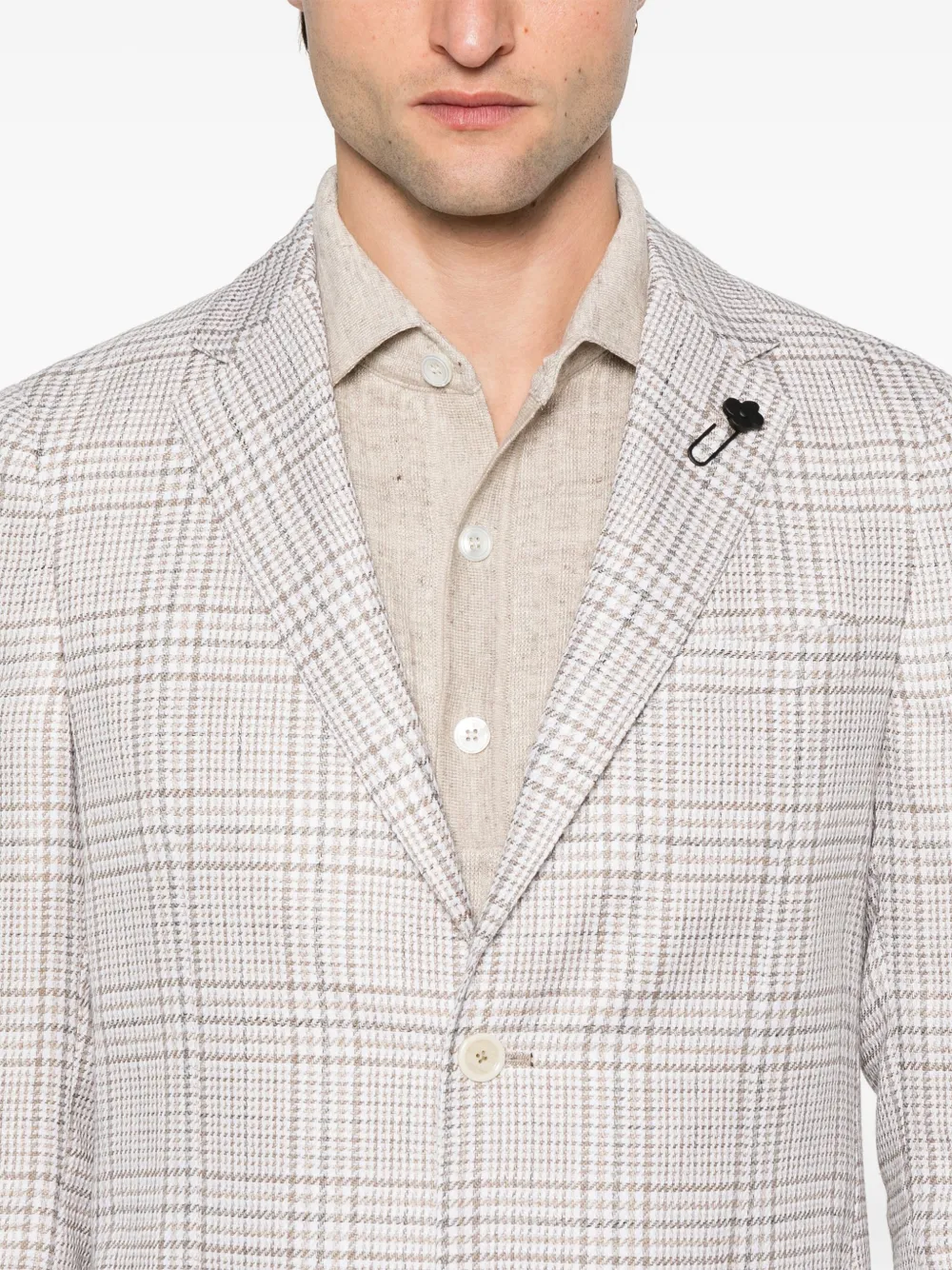 Lardini Blazer met broche Beige