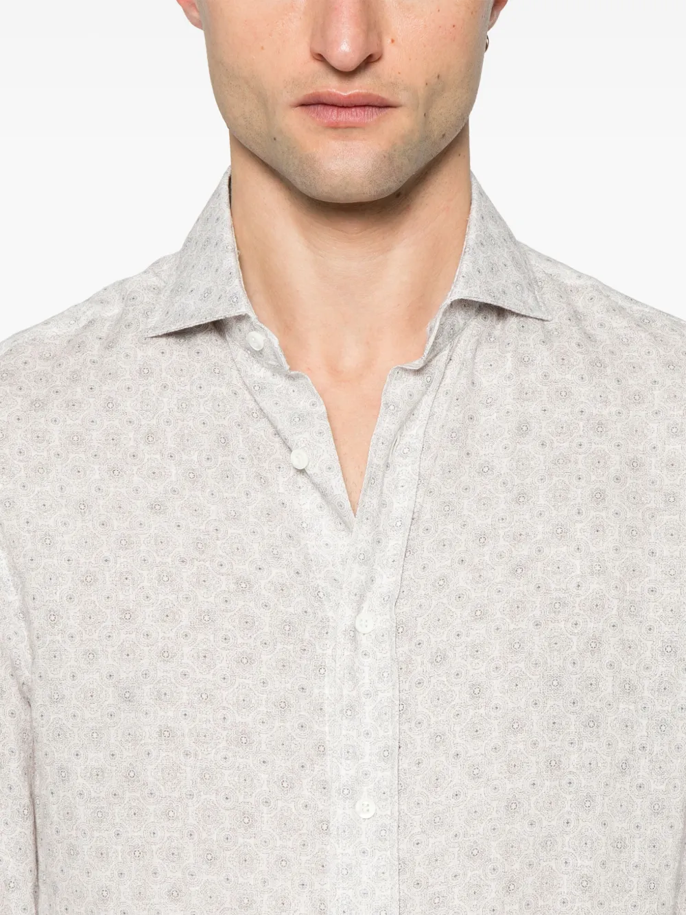 Brunello Cucinelli Overhemd met bloemenprint Beige