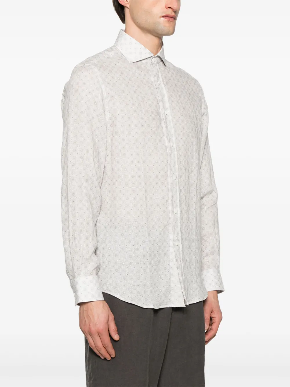 Brunello Cucinelli Overhemd met bloemenprint Beige