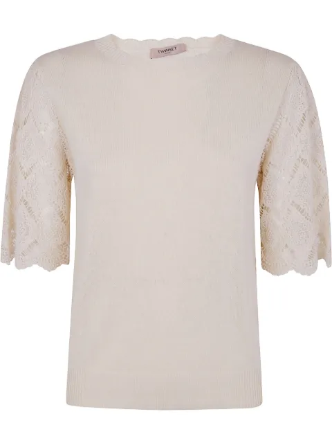TWINSET lace-sleeved blouse 