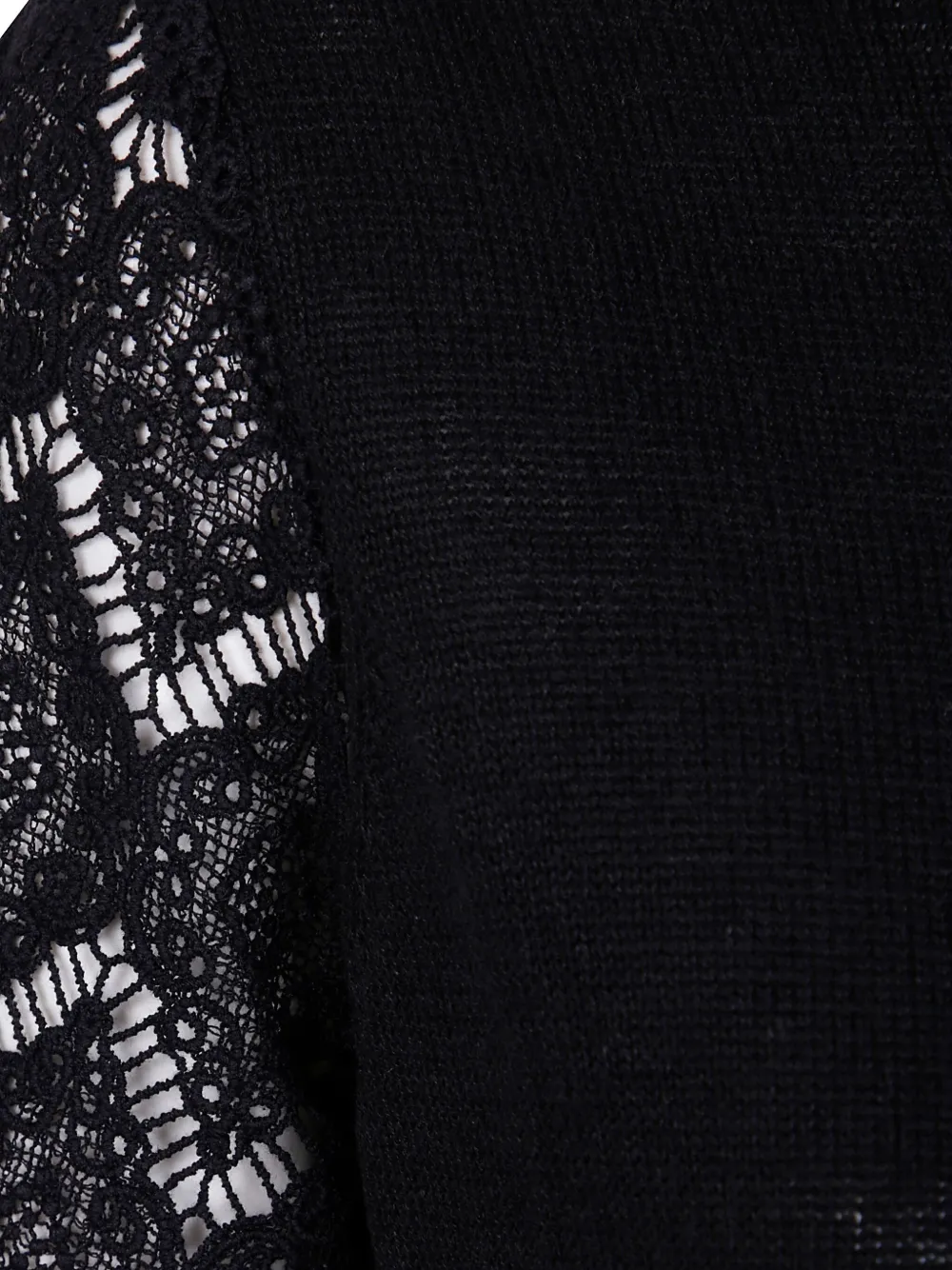 Shop Twinset Lace-sleeved Blouse In Black
