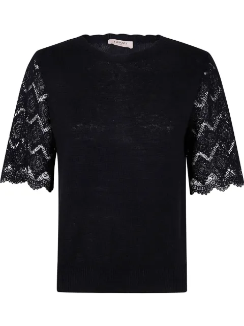 TWINSET blusa con mangas de encaje