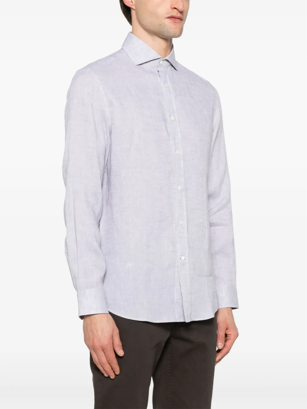 Brunello Cucinelli Linnen overhemd Grijs