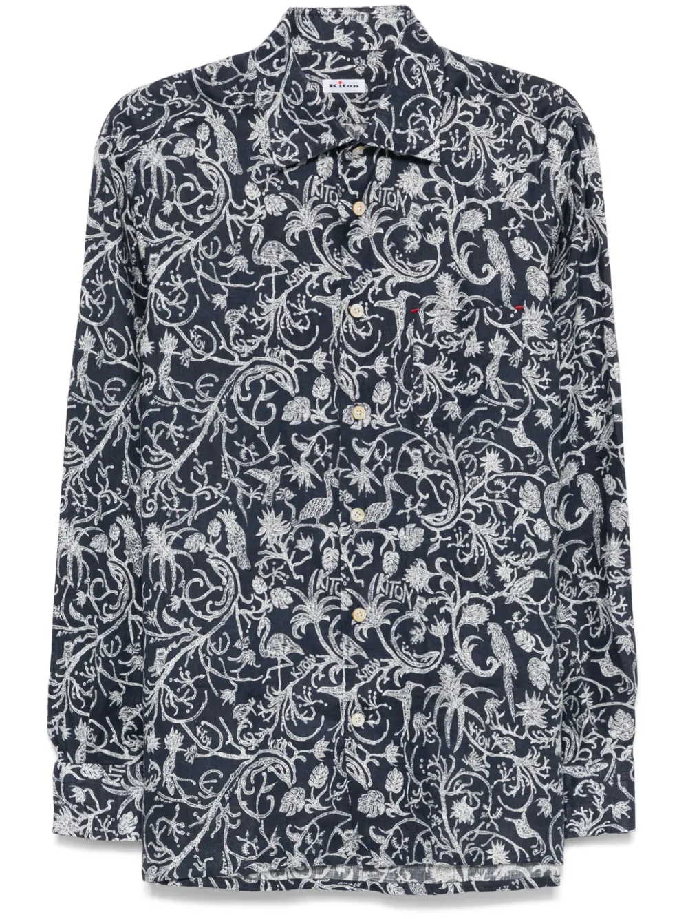 Kiton Overhemd met bloemenprint Blauw