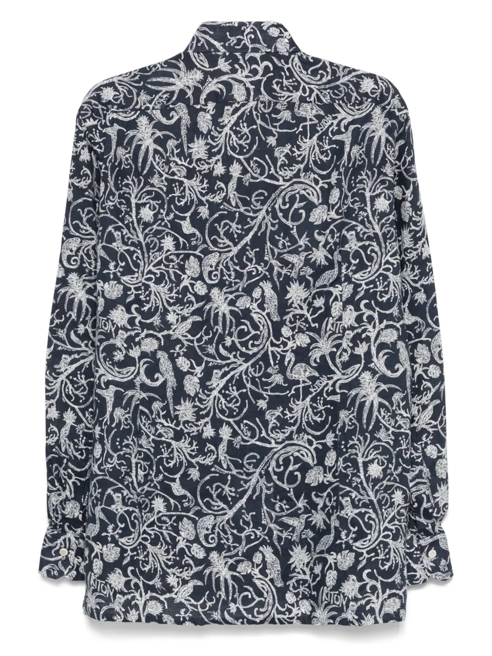 Kiton Overhemd met bloemenprint - Blauw