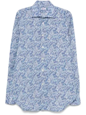 17万 Kiton キートン【青/水色 チェック】】総手縫い☆長袖