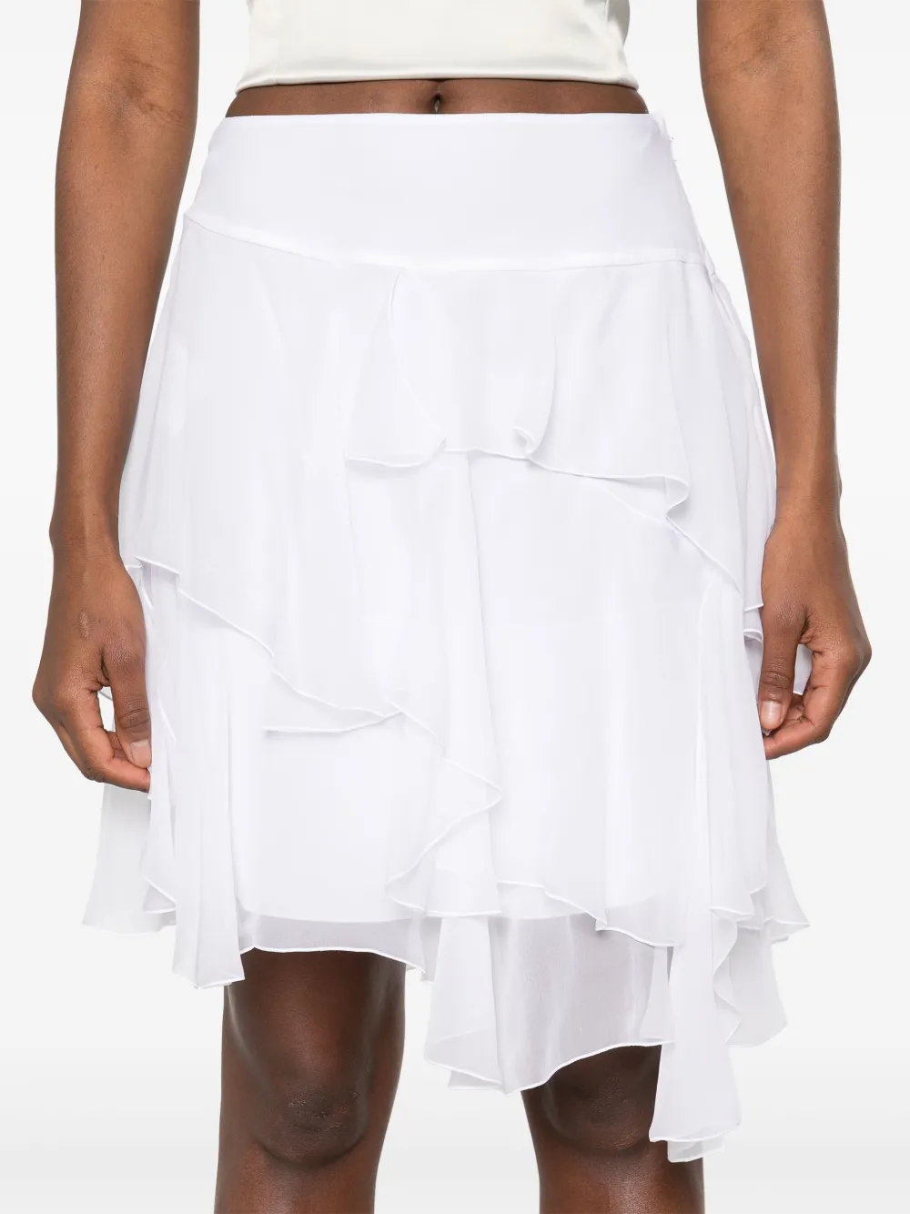 Alberta Ferretti Chiffon mini-rok Wit