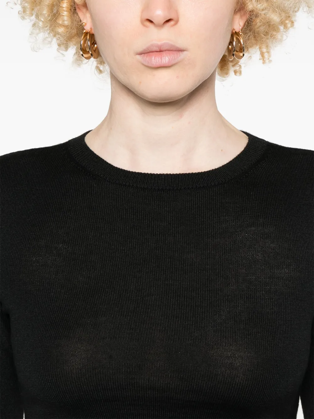 Saint Laurent Wollen cropped top Zwart