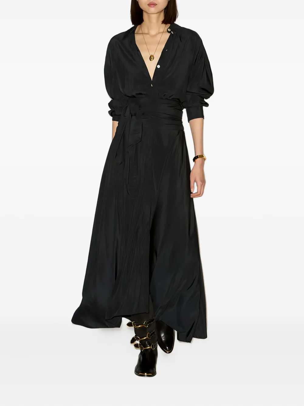 ISABEL MARANT Samantha gewikkelde blousejurk - Zwart