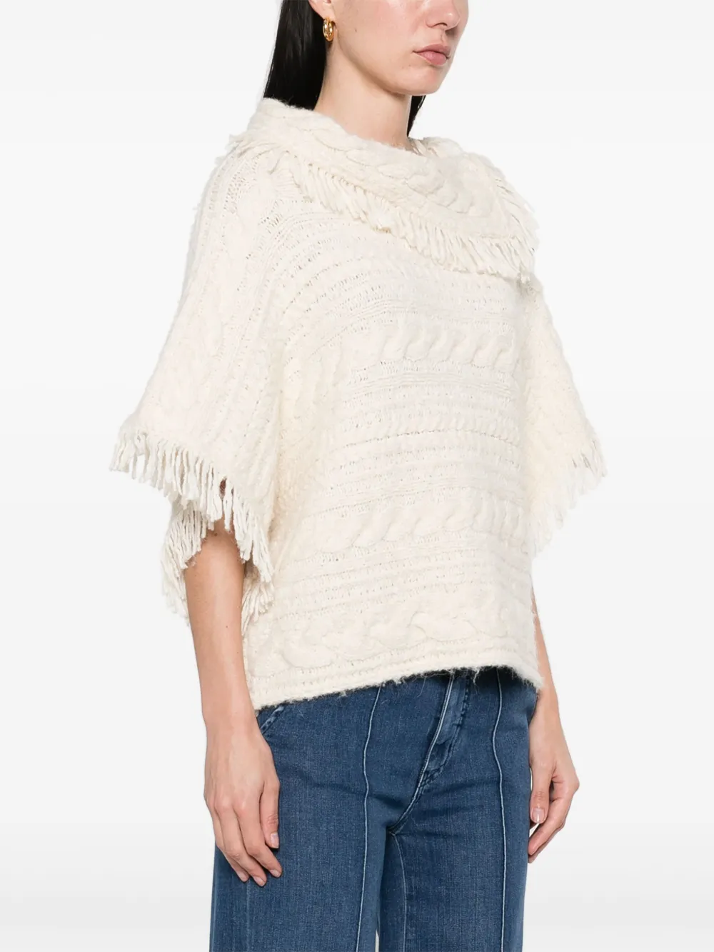 MARANT ÉTOILE Blanche poncho Beige