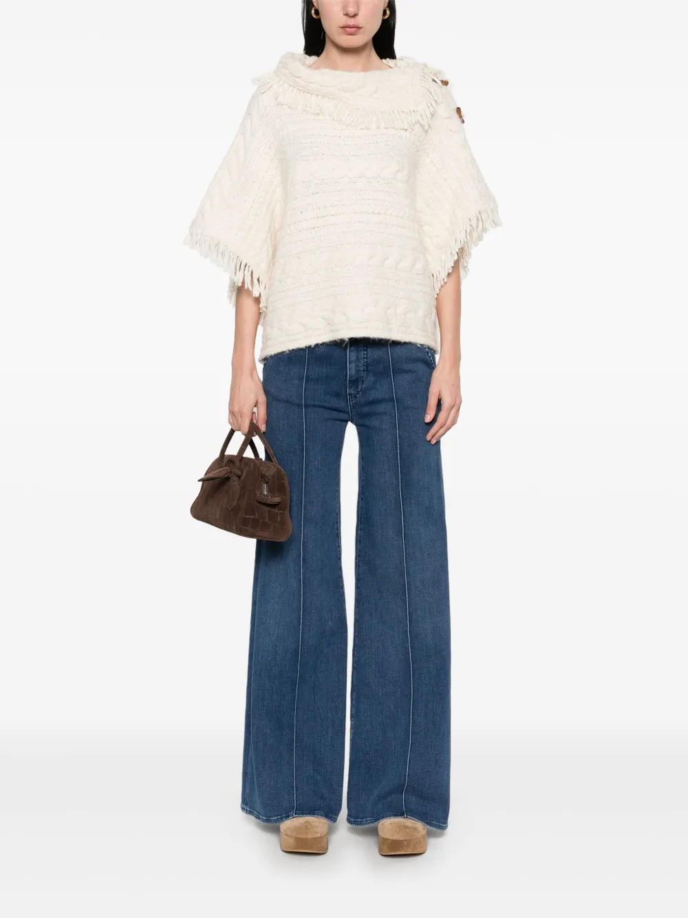 MARANT ÉTOILE Blanche poncho Beige