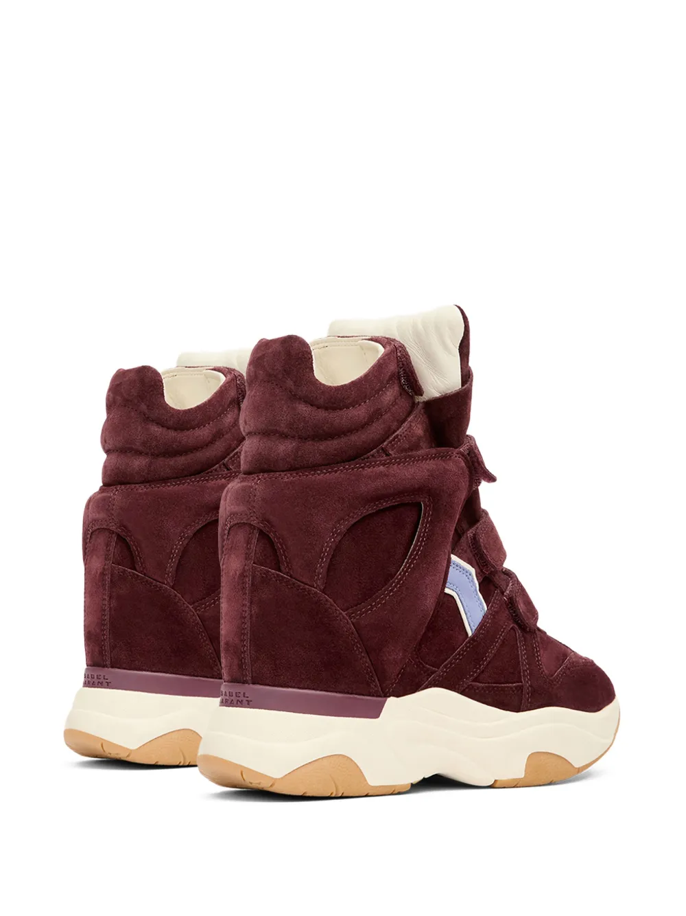 ISABEL MARANT Balskee suede panelled wedge sneakers Red