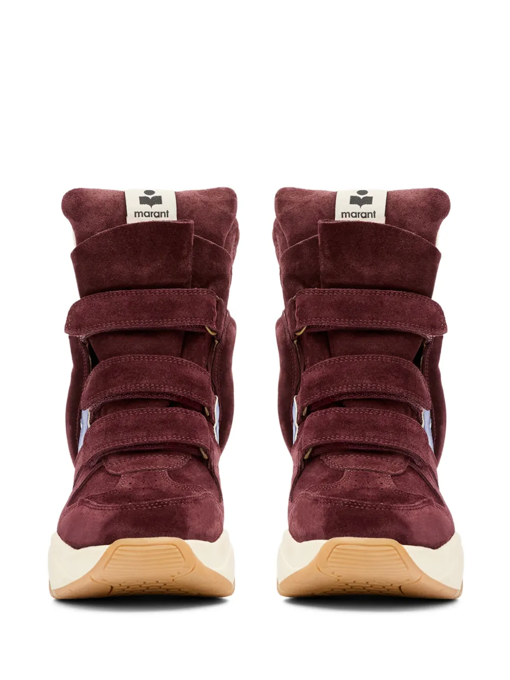 ISABEL MARANT Balskee suede panelled wedge sneakers Red