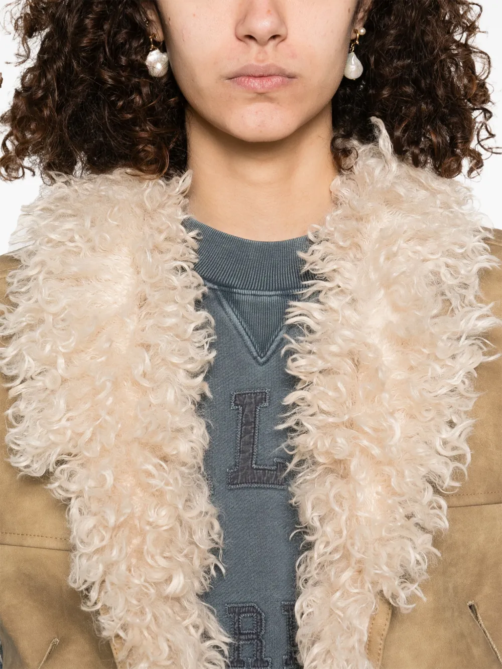 Isabel Marant Étoile Isabel Marant Etoile Shearling Vest In Suede Marant Étoile In Brown