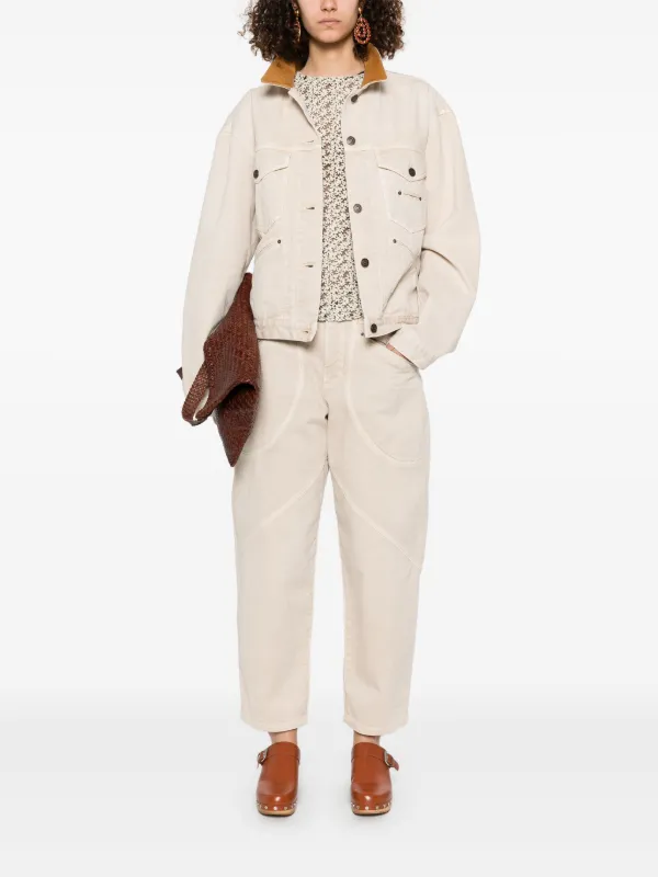 Tシャツ・カットソー ISABEL MARANT TOP SOLINE IN TULLE RICAMATO ISABEL MARANT Soline Top | Neutrals | FARFETCH