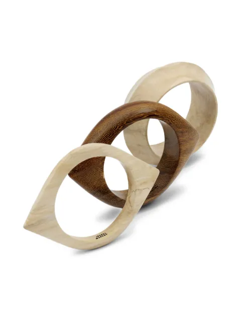 ISABEL MARANT pulsera Wood Eye (set de 3)