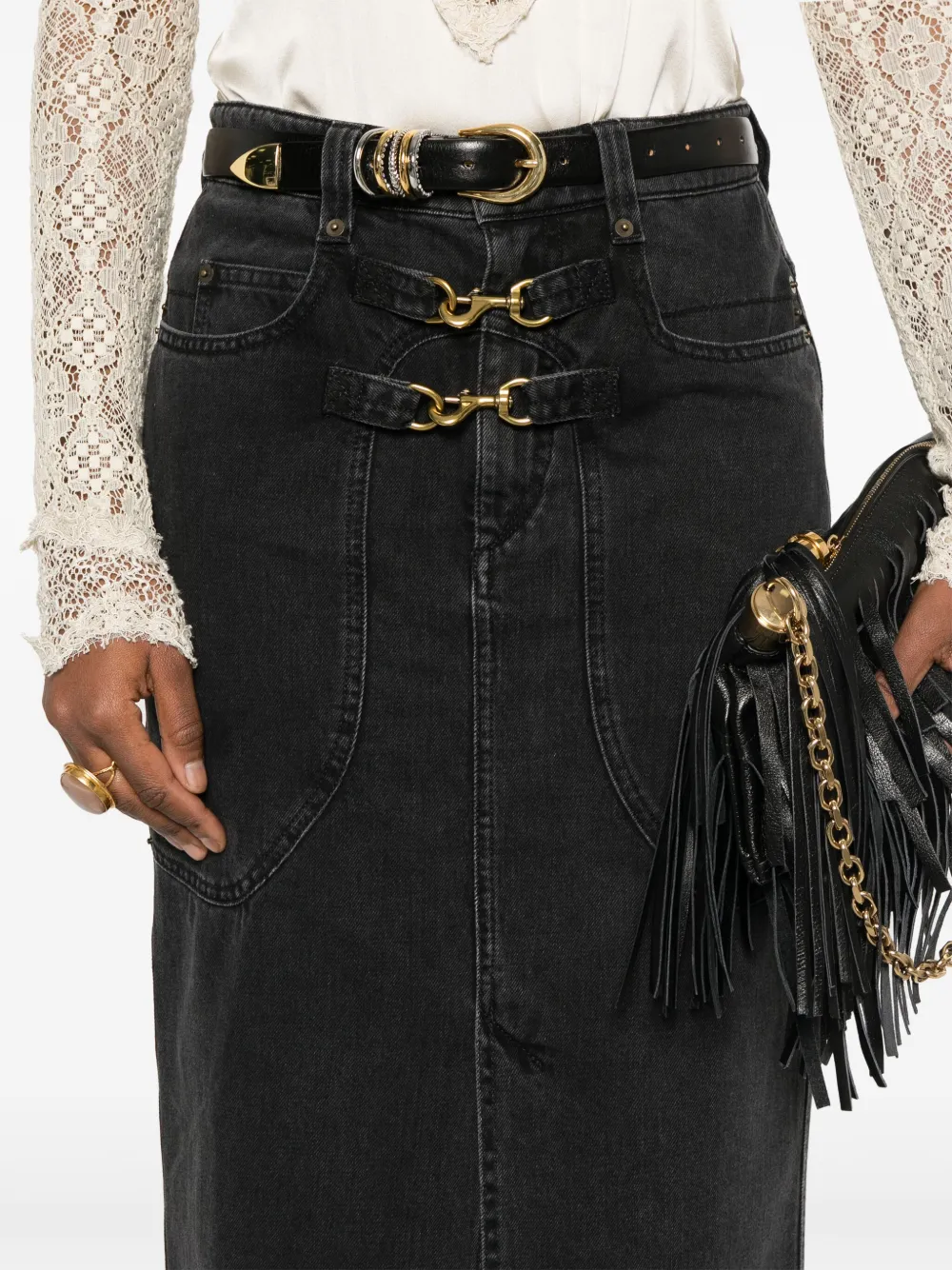 ISABEL MARANT Pavina denim rok Zwart