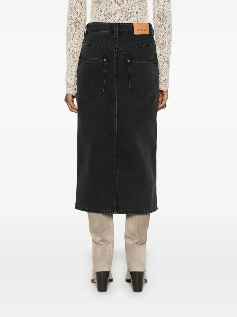 ISABEL MARANT Pavina denim rok Zwart